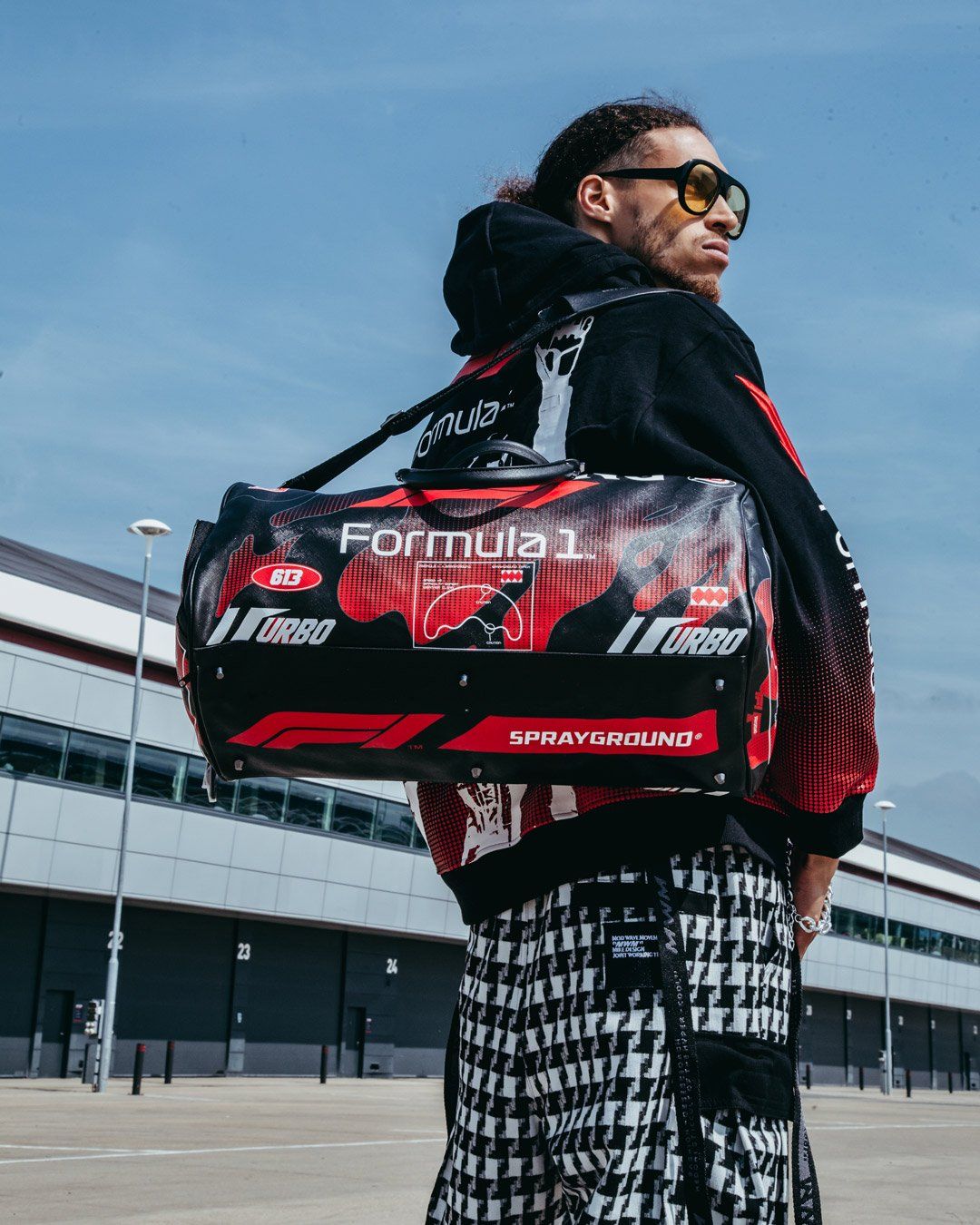 Sprayground Bag FORMULA 1 MENACING DUFFLE Black