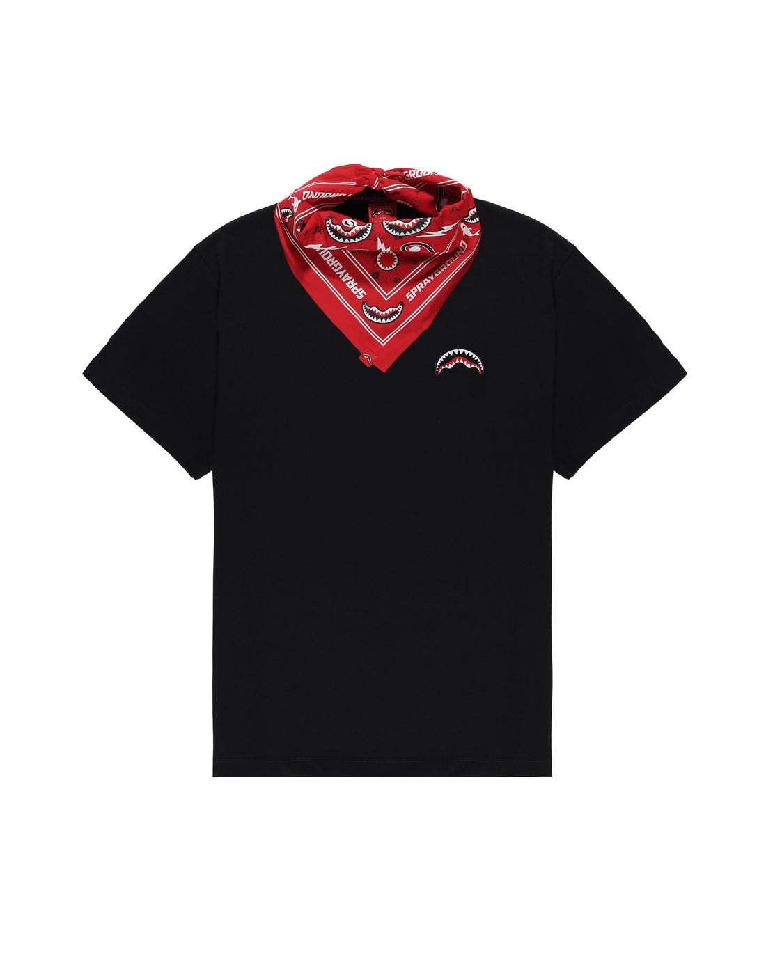 RED BANDANA - REGULAR BLACK T-SHIRT