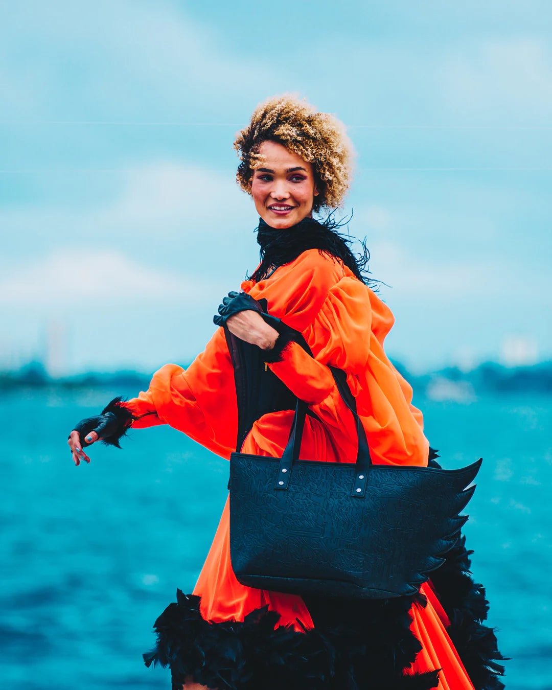 Night Graff Embossed Wing Tote